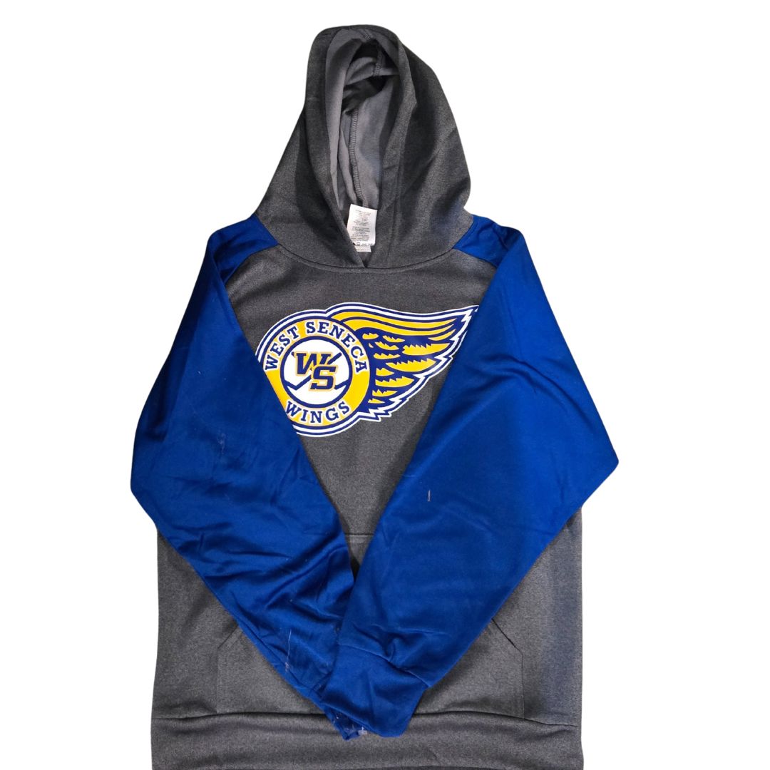 West Seneca Wings Gray/Royal Hoodie Apparel AK Youth SM