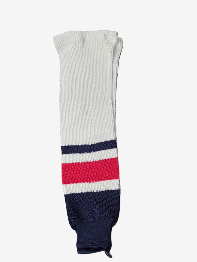 AK Knit Team Hockey Socks Apparel AK Yth Small (22") Columbus White 