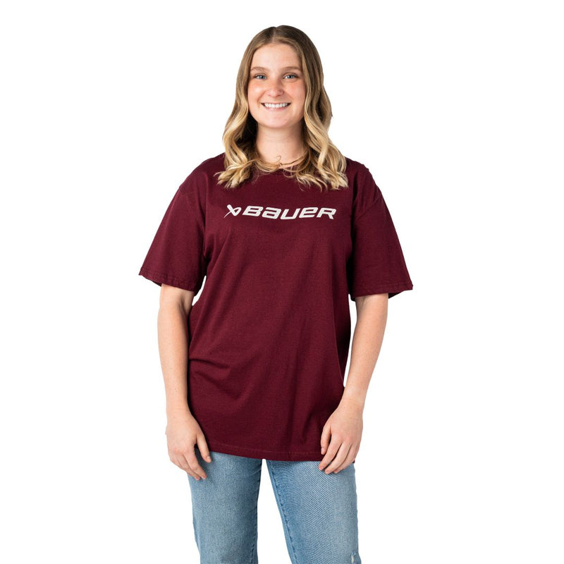 Bauer Everyday Senior Tee Apparel Bauer SM Maroon