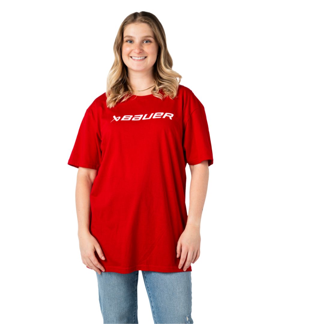 Bauer Everyday Senior Tee Apparel Bauer SM Red