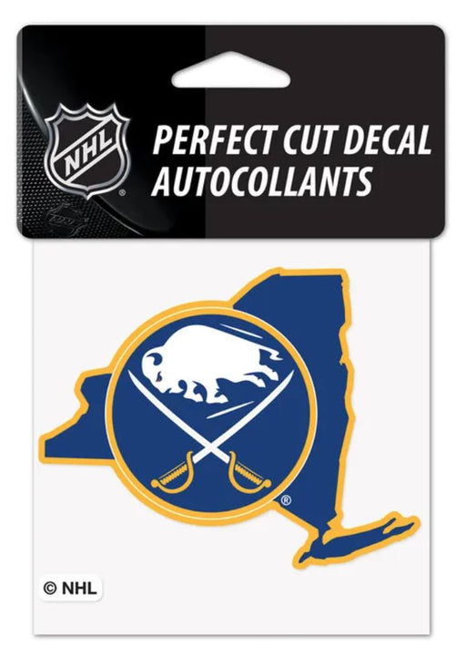 Buffalo Sabres State Shaped Perfect Cut Color Decal 4x4 Decal Wincraft 