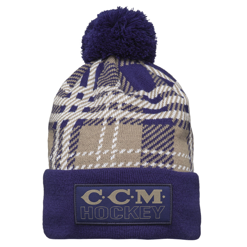 CCM Holiday Pom Knit Toque Apparel CCM OSFA Navy Plaid