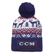 CCM Holiday Pom Knit Toque Apparel CCM OSFA Navy Reindeer