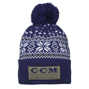 CCM Holiday Pom Knit Toque Apparel CCM OSFA Navy Snowflake