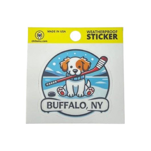 Chillemu Stickers Accessories Chillemu Buffalo Hockey Dog