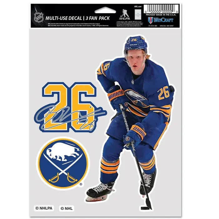 NHL Buffalo Sabres Dahlin Multi 3-Fan Pack Decal Decal Wincraft 