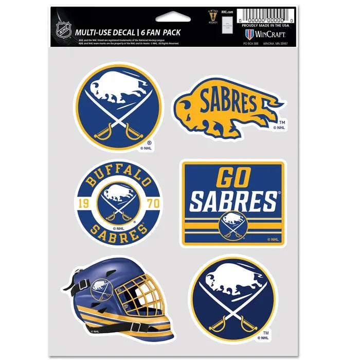 NHL Buffalo Sabres Multi 6-Fan Pack Decal Decal Wincraft 