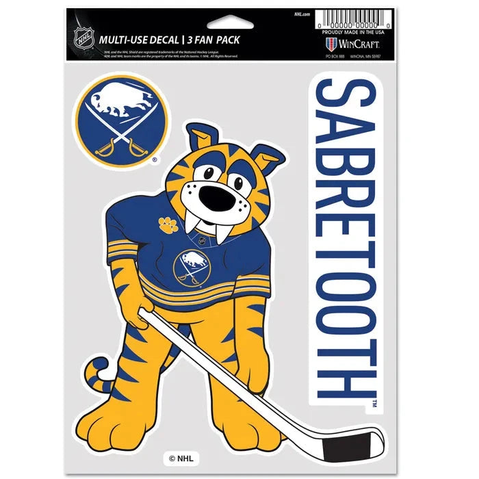 NHL Sabretooth Multi Use 3-Pack Decal Decal Wincraft 