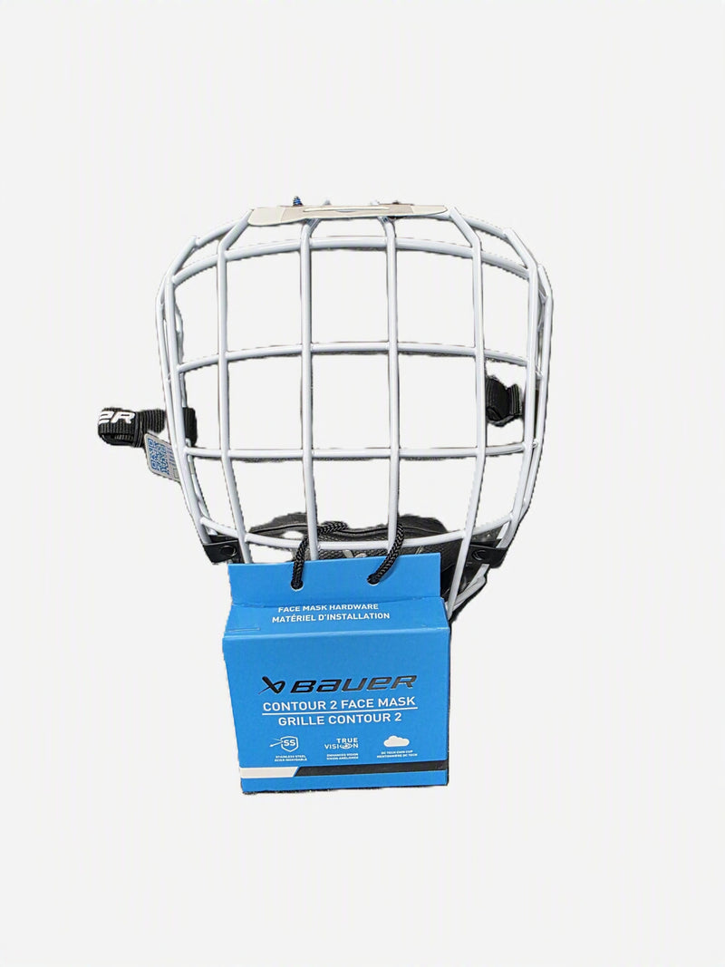 S26 Bauer Contour 2 Facemask Face Masks Bauer White XS 