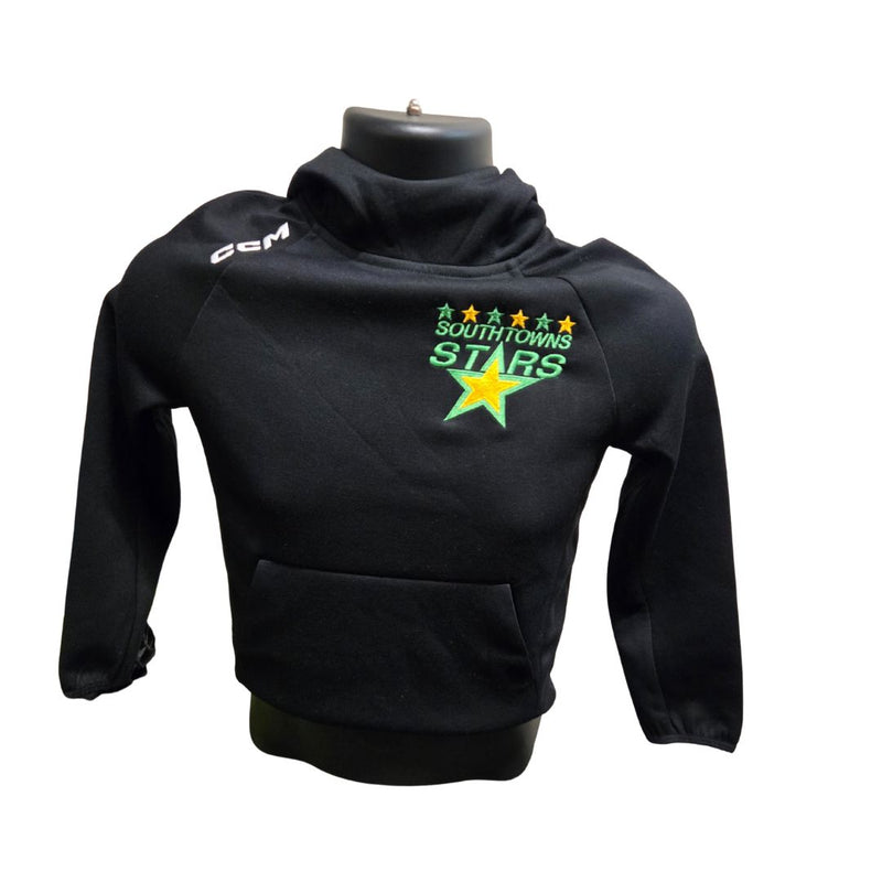 Southtowns Stars Black CCM Tech Fleece Hoodie Apparel CCM Youth XS 