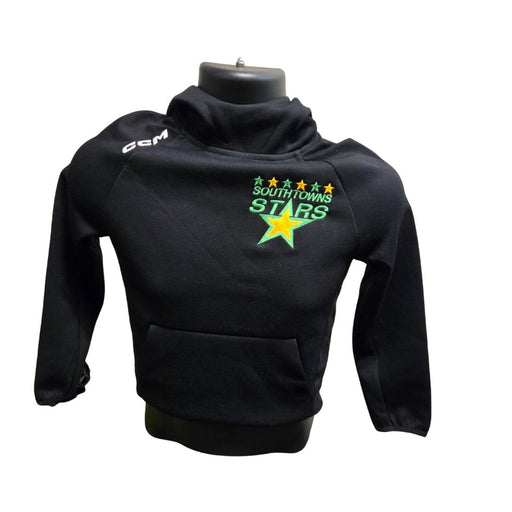 Southtowns Stars Black CCM Tech Fleece Hoodie Apparel CCM Youth XS 