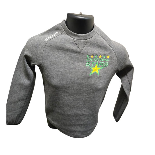 Southtowns Stars CCM Grey Crewneck Apparel CCM Youth XS 