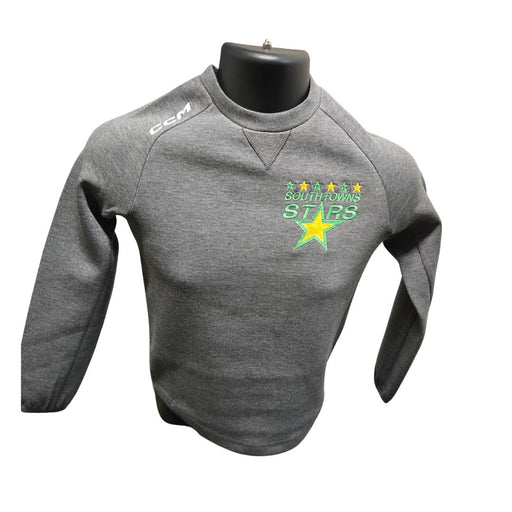 Southtowns Stars CCM Grey Crewneck Apparel CCM Youth XS 