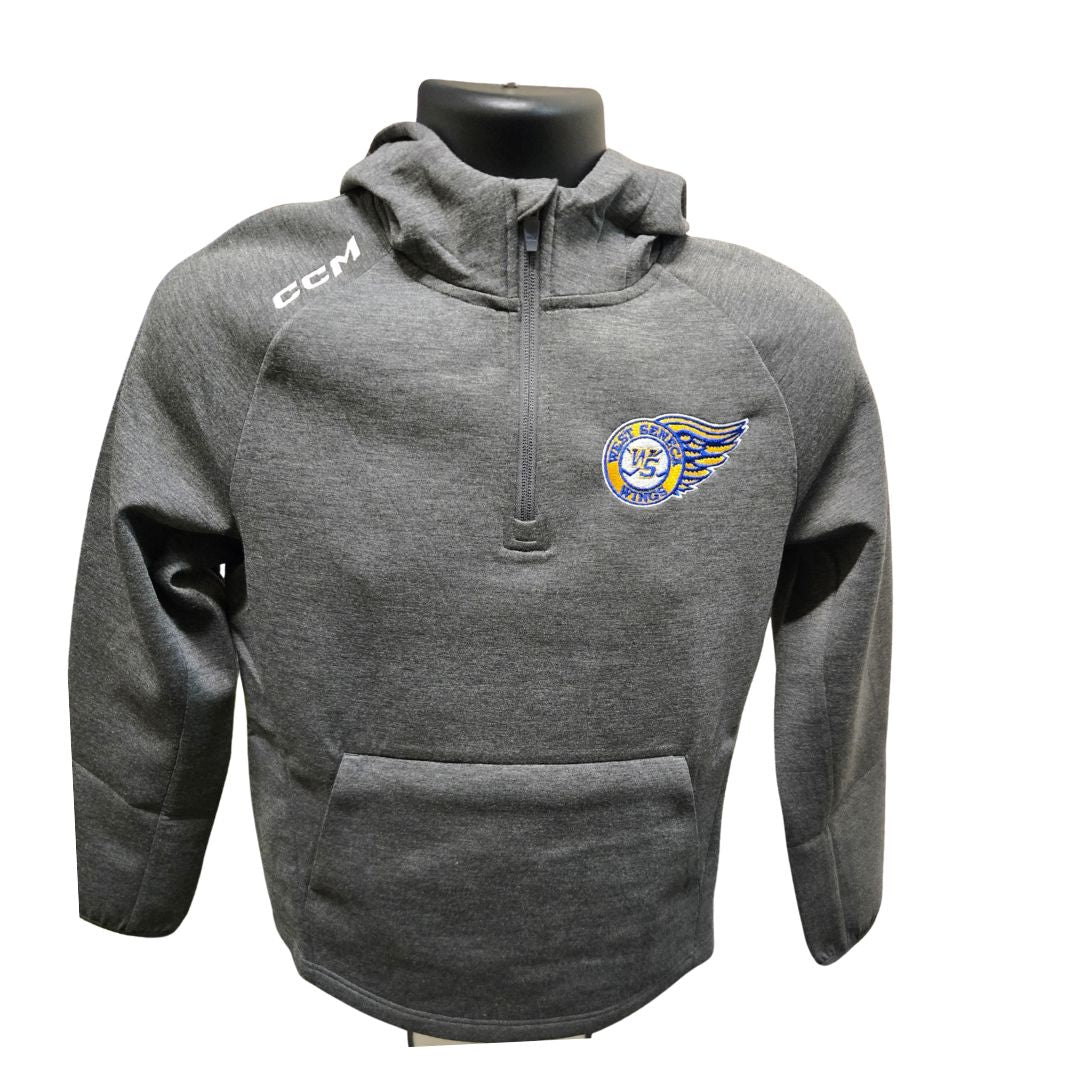 West Seneca Wings 1/4 Zip Hoodie Apparel CCM Youth XS 