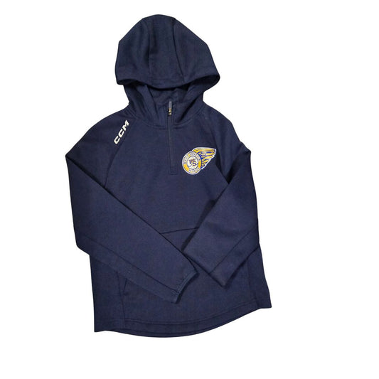 WS CCM 1/4 Zip Locker Hoodie Apparel CCM Youth Navy XXS