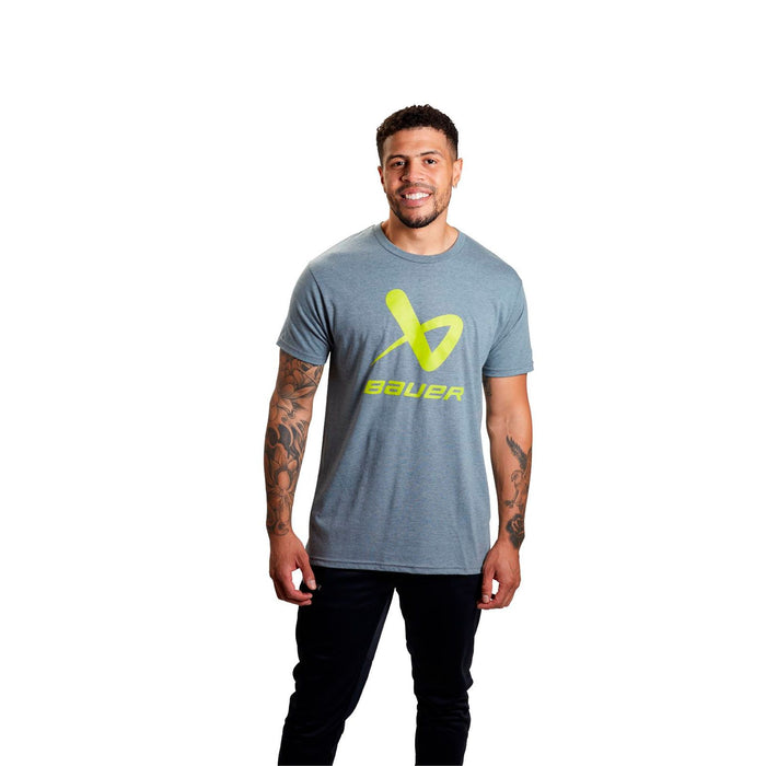 Bauer Core Lockup SS Crew Adult Tee '22 Apparel Bauer Grey SM 
