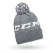 CCM Team Fleece Pom Knit Hat '22 Hats CCM Dark Grey Heathered Youth 